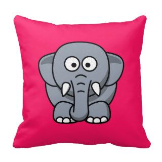 Elephant on Hot Pink Background Pillow