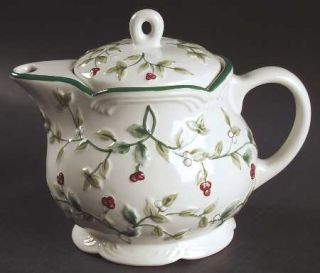 Pfaltzgraff Winterberry Mini Teapot & Lid, Fine China Dinnerware   Stoneware,Gre