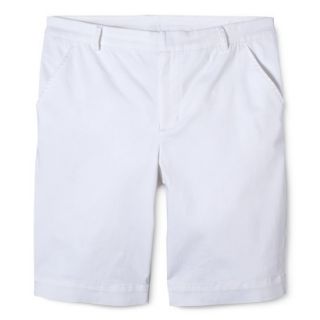 Pure Energy Womens Plus Size 11 Rolled Cuff Chino Shorts   White 22W
