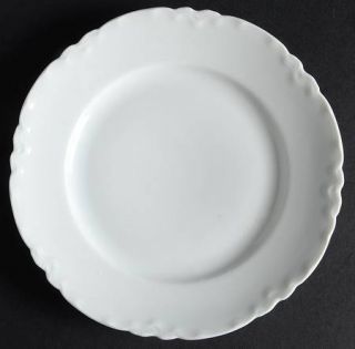 Habsburg Hab2 Bread & Butter Plate, Fine China Dinnerware   All White, Scalloped