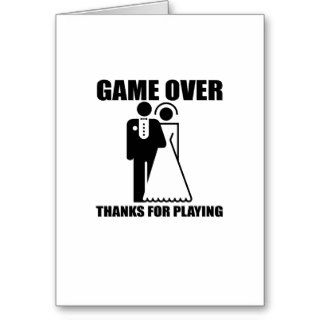 Funny, "Game Over" Wedding design Greeting Card