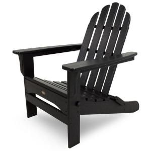 Trex Outdoor Furniture Cape Cod Charcoal Black Folding Patio Adirondack Chair TXA53CB