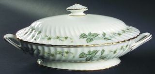 Minton Greenwich Oval Covered Vegetable, Fine China Dinnerware   Fife Shape, Vin