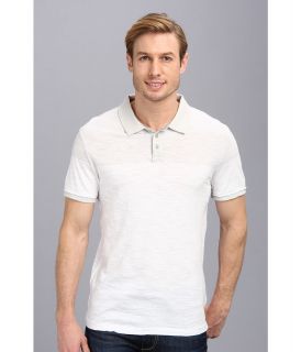 Calvin Klein Jeans 2 Color Blocked S/S Polo Mens Short Sleeve Pullover (White)