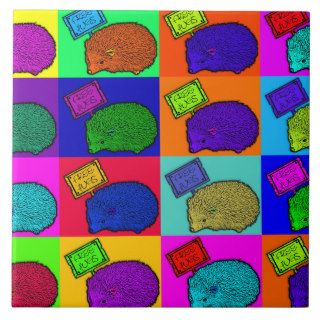 Free Hugs Hedgehog Colorful Pop Art Popart Tiles