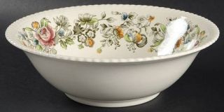 Johnson Brothers Margaret Rose Green/Multicolor 9 Round Vegetable Bowl, Fine Ch