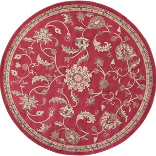 Thrace Meticulously Woven Classic Floral Rug (8' Round) Round/Oval/Square