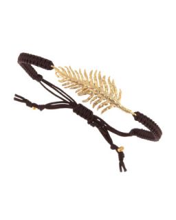 Golden Feather Drawstring Bracelet