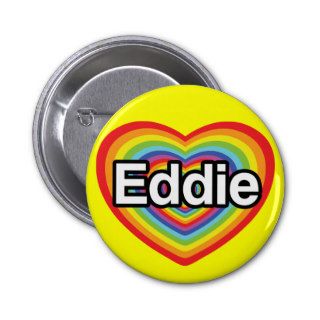 I love Eddie rainbow heart Button