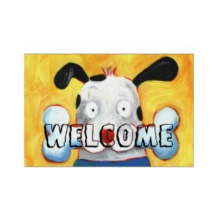 funny cute happy dog welcome signs