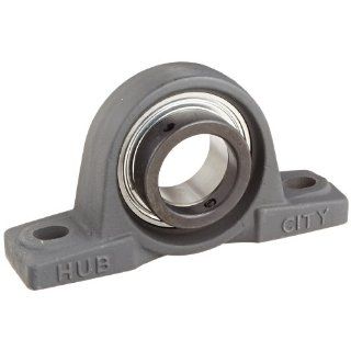 Hub City PB220URX2 3/16 Pillow Block Mounted Bearing, Normal Duty, Low Shaft Height, Relube, Eccentric Locking Collar, Narrow Inner Race, Cast Iron Housing, 2 3/16" Bore, 2.67" Length Through Bore, 2.437" Base To Height Industrial & Sci