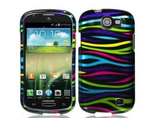 Zebra Stripes (Rainbow/Black) Protector Case for Samsung Galaxy Express SGH i437 Cell Phones & Accessories