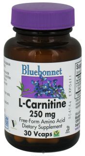Bluebonnet Nutrition   L Carnitine 250 mg.   30 Vegetarian Capsules