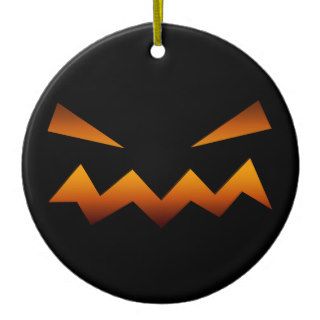 Halloween pumpkin angry face christmas ornament