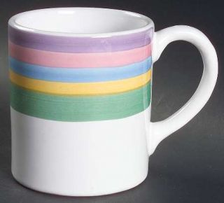 Caleca Meadow Mug, Fine China Dinnerware   Various Color Bands &/Or Flowers Cent