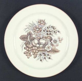 Spode Provincial Dinner Plate, Fine China Dinnerware   Tan&Brown Fruit&Flower Ce