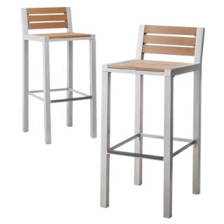 Threshold 2 Piece Wood Barstool Patio Furniture Set, Bryant Collection
