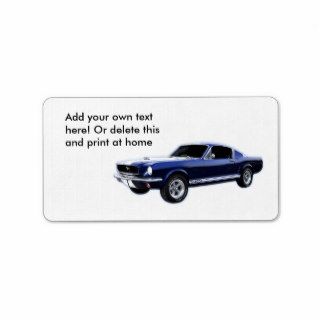 Classic Mustang Fastback Custom Address Label