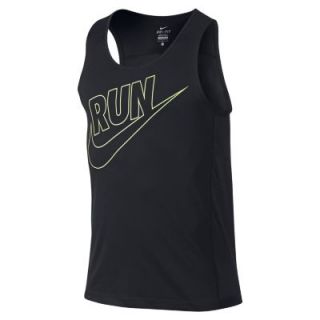 Nike Graphic Miler Mens Running Singlet   Black