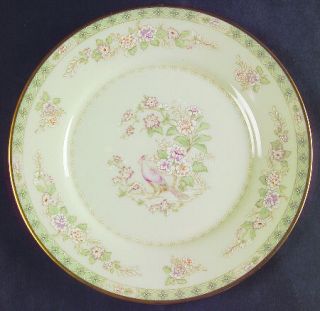Lenox China Fair Isle Salad Plate, Fine China Dinnerware   White Flowers, Bird,