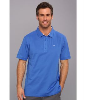Travis Mathew Mulligan Icon S/S Polo Mens Short Sleeve Button Up (Blue)