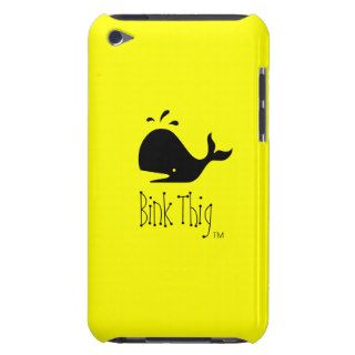 Bink Thig™_Black on Yellow Whale Barely There iPod Cover