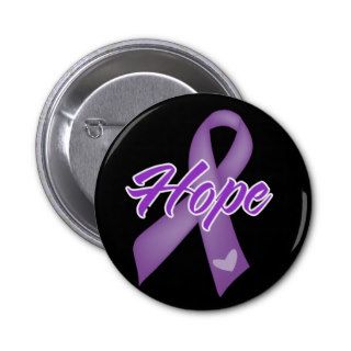 Hope Ribbon   Purple Ribbon Causes Button