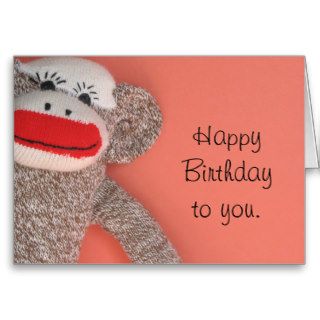 Happy Birthday Sock Monkey Cards