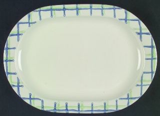 Pfaltzgraff Cloverhill Plaid 14 Oval Serving Platter, Fine China Dinnerware   B