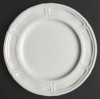 Liberty Hall Colonial White Dinner Plate, Fine China Dinnerware   White, Embosse