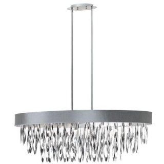 Dainolite Lighting ALL 438C PC SV 8 Light Oval Chandelier with Silver Shade, Polished Chrome Finish    