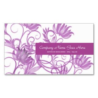 Pink salon spa purple business cards