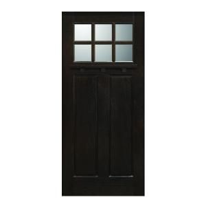 Main Door Craftsman Collection 6 Lite Prefinished Espresso Solid Mahogany Type Wood Slab Entry Door SH 706 ES