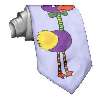 VW Colorful Funny Dodo Bird Cartoon Necktie