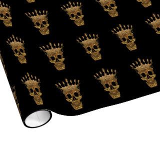 Gold Skull Wrapping Paper