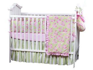 Bacati   Bed of Roses 5 Pc. Crib Bedding Set   Red Pink Crib Bedding