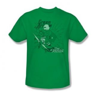 Green Arrow The Emerald Archer Adult S/S T shirt in Kelly Green by DC Comics Novelty T Shirts Clothing