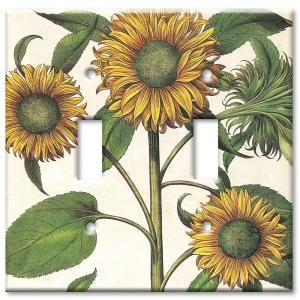 Art Plates Sunflowers   Double Toggle Wall Plate D 140