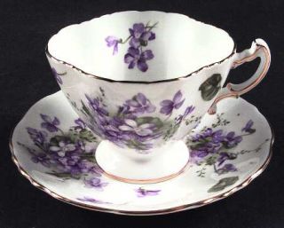 Hammersley Victorian Violets Oversized Cup & Saucer Set, Fine China Dinnerware  