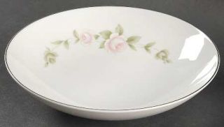 Style House Tudor Rose Coupe Soup Bowl, Fine China Dinnerware   Pink Rose, Green
