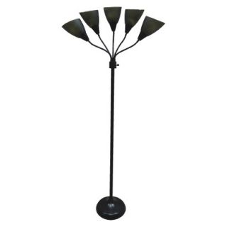 Room Essentials 5 Arm Floor Lamp   Black (Includes CFL Bulb)