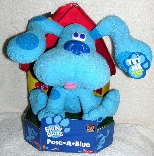 1997 Blues Clues 8" Plush Pose A Blue Dog by Tyco   Bendable Toys & Games