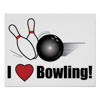 I Love Bowling Poster