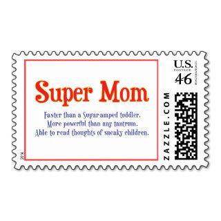 Funny Super Mom gifts and cards for your super mom Stamps