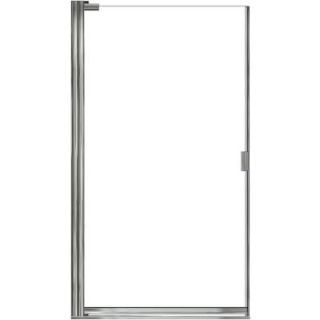 Basco Classic 34 1/8 in. to 35 5/8 in. x 66 in. Clear Frameless Pivot Shower Door in Silver 3600 8CL