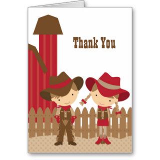 Cowboy and Cowgirl Note Cards