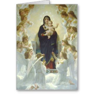 Virgin Mary with Baby Jesus and Angels Cards