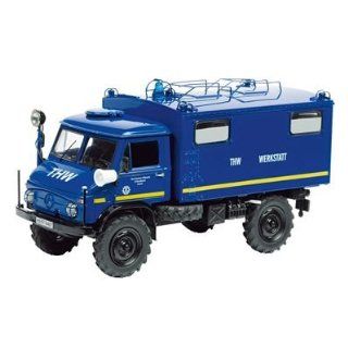 Schuco 143 Mercedes Benz Unimog 404 S THW Communications Truck Toys & Games