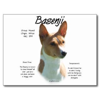 Basenji (chestnut) History Design Post Cards