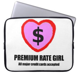 Premium Rate Girl Laptop Sleeve   Credit Cards